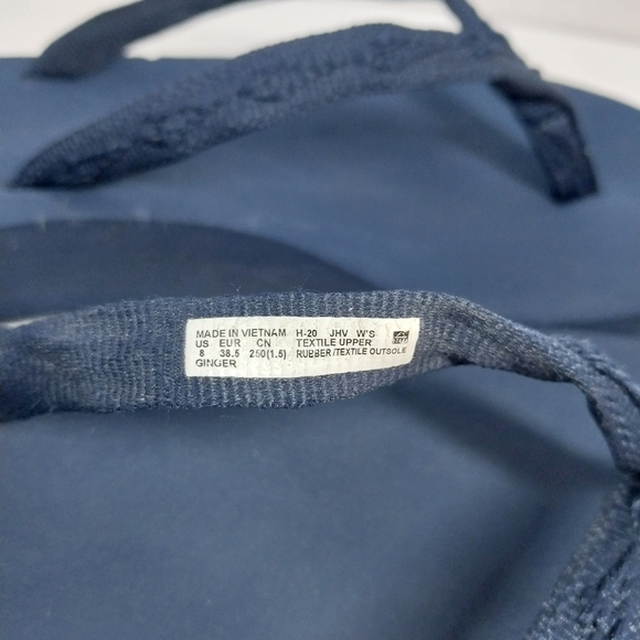 Reef Ginger Sandals Size 8 Navy Blue Thong Flip Flops Causal Comfort Shoes - Picture 7 of 12